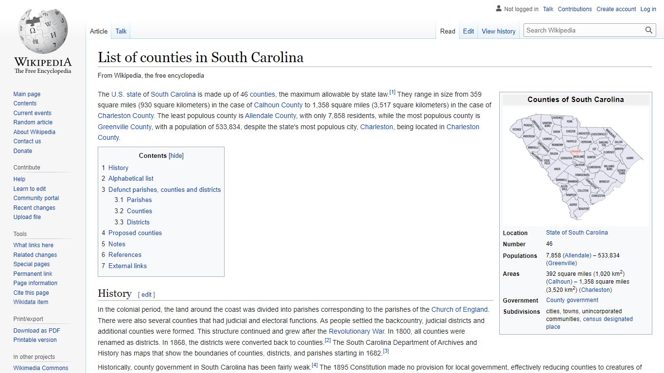 List of counties in South Carolina - Wikipedia